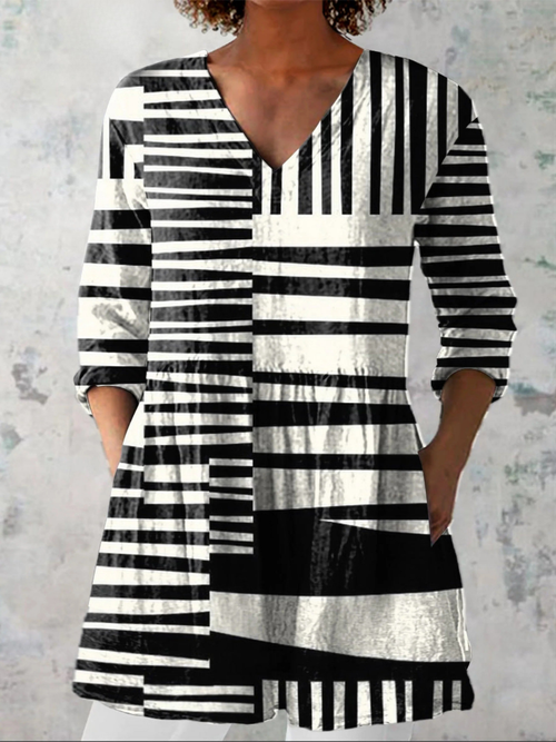 Capri | Camisa vintage cuello V manga larga