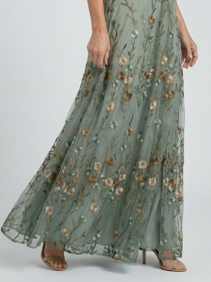 Ana | Vestido maxi halter floral