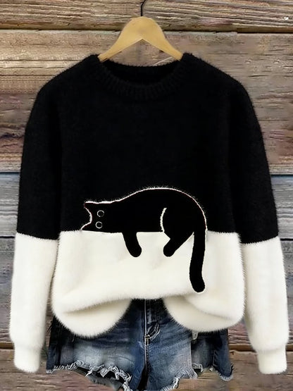 LUNA | Suéter con estampado gatuno
