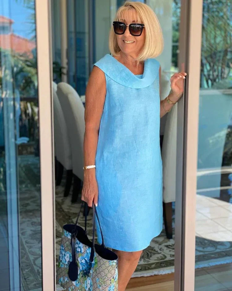 Perla | Vestido tubo sin mangas con cuello redondo