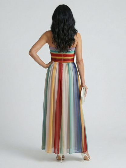 Verónica | Vestido maxi de rayas