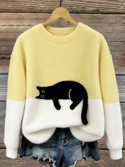 LUNA | Suéter con estampado gatuno