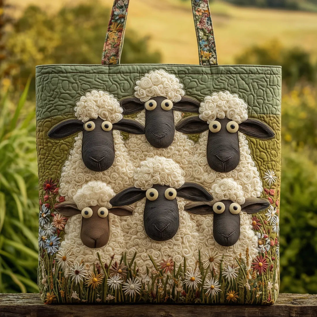 Bolso artesanal - Cinco ovejas