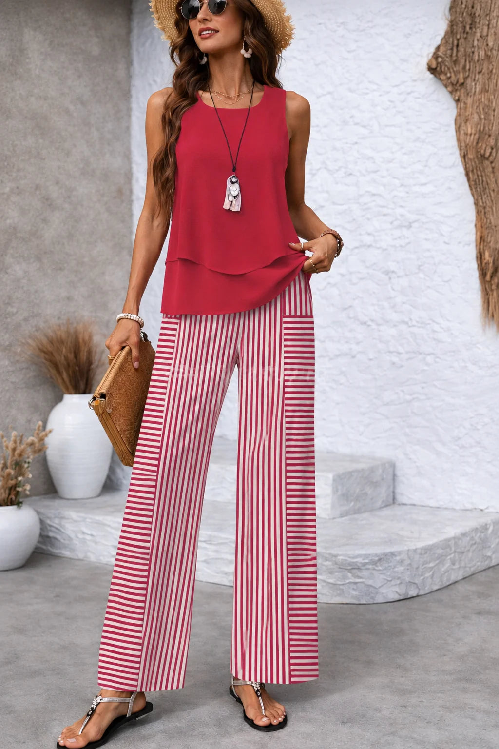 Rosaviena | Conjunto Riviera a rayas