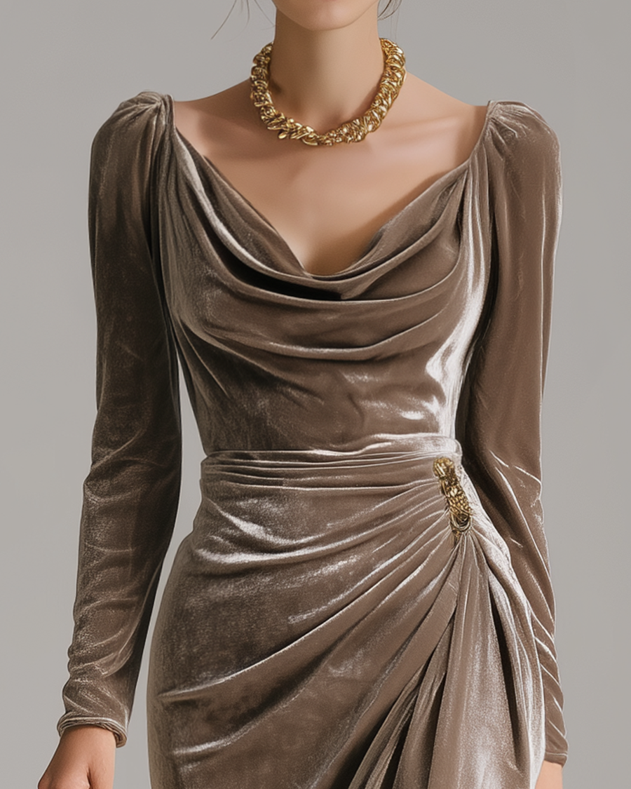 GIULIA | Vestido midi de terciopelo
