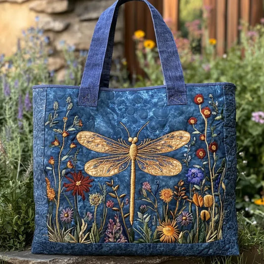 Bolso de mano acolchado - Libélula dorada