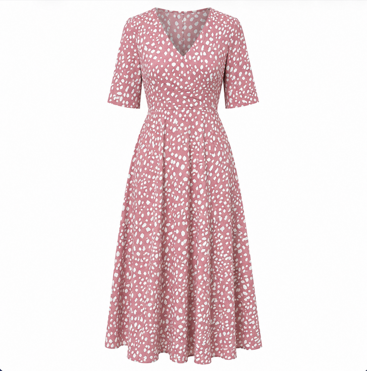 Triana | ELEGANTE VESTIDO MIDI DE LUNARES QUE FAVORECE LA FIGURA