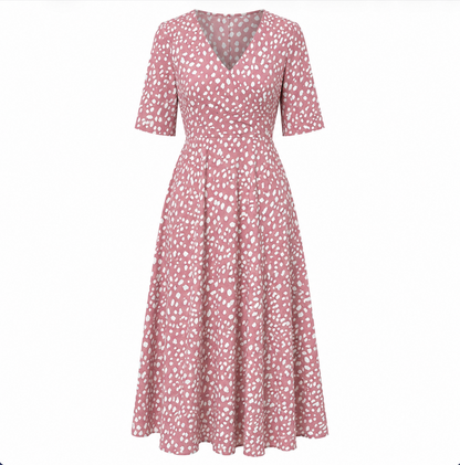 Triana | ELEGANTE VESTIDO MIDI DE LUNARES QUE FAVORECE LA FIGURA