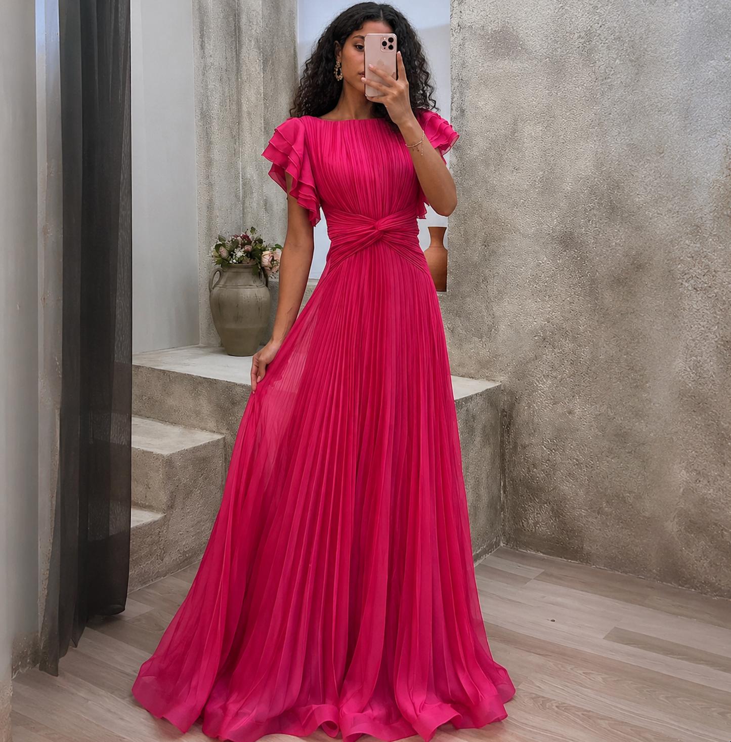 Abigail | Vestido de Noche Plisado