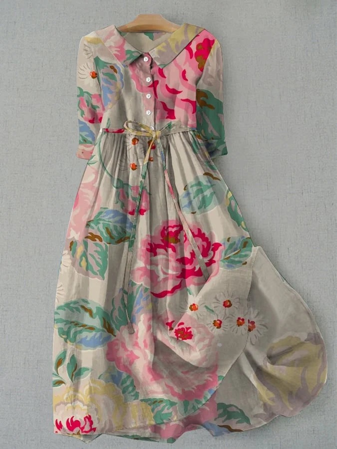 Madeleine | Elegante vestido floral pastel