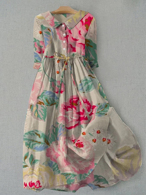 Madeleine | Elegante vestido floral pastel