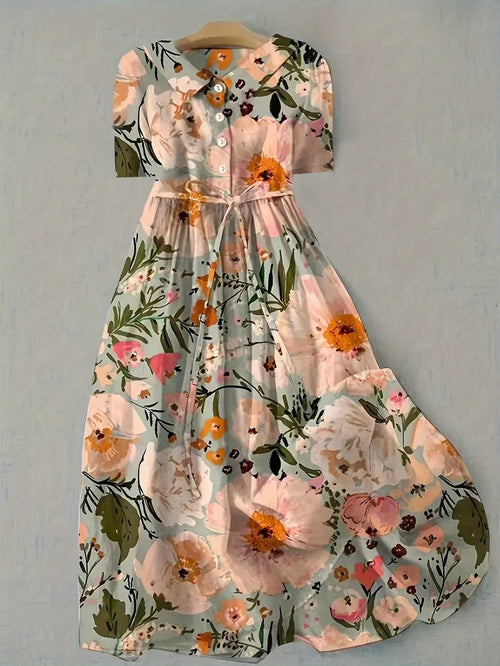 Aurélie | Vestido floral de verano en tonos cálidos