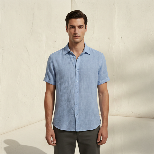 LOREN | Camisa de lino de manga corta