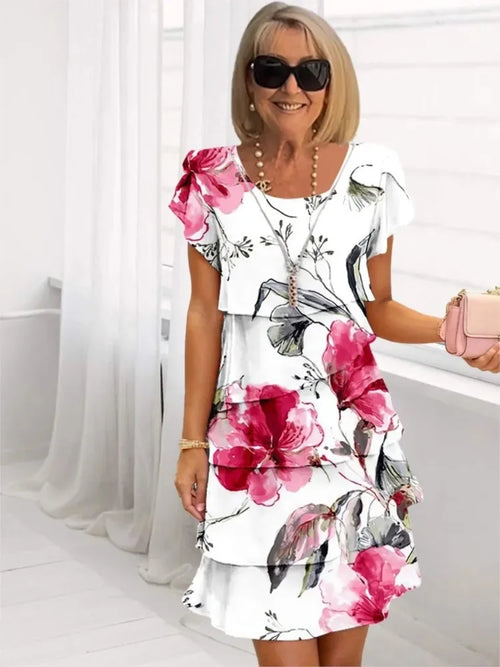 Cynthia | Vestido elegante cómodo con volantes