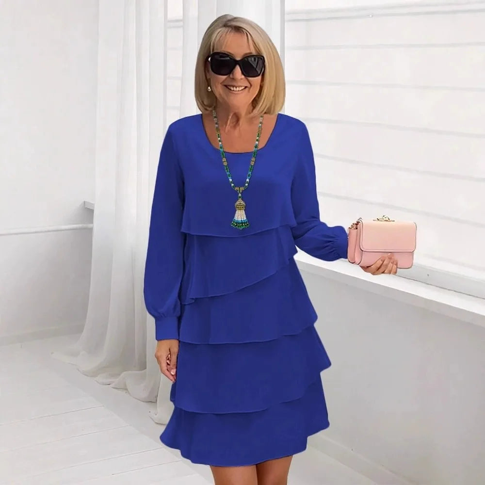 Margaret | Vestido elegante cómodo con volantes de manga larga