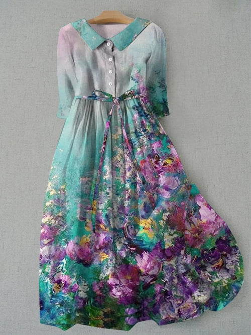 Tessa | Vestido floral artístico