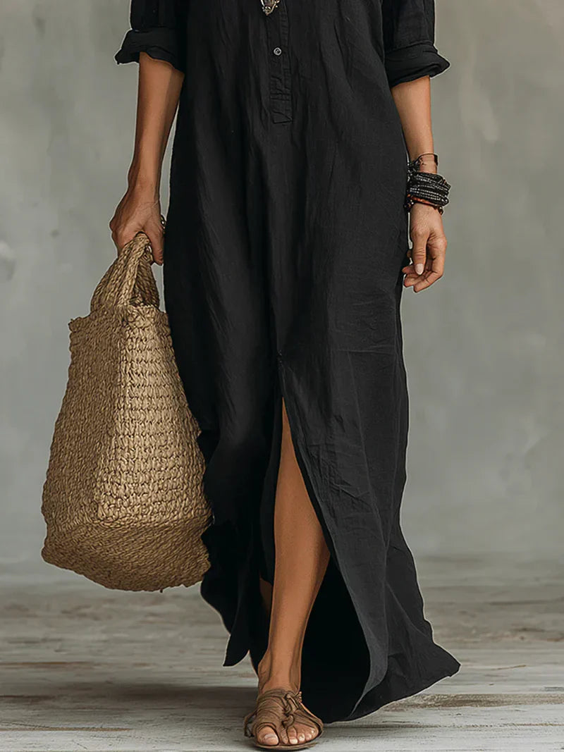 Fabiola | Vestido largo Casual con una silueta favorecedora. Versátil para el día a día.