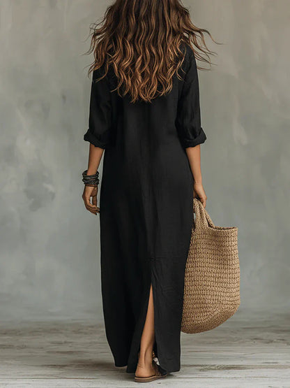 Fabiola | Vestido largo Casual con una silueta favorecedora. Versátil para el día a día.