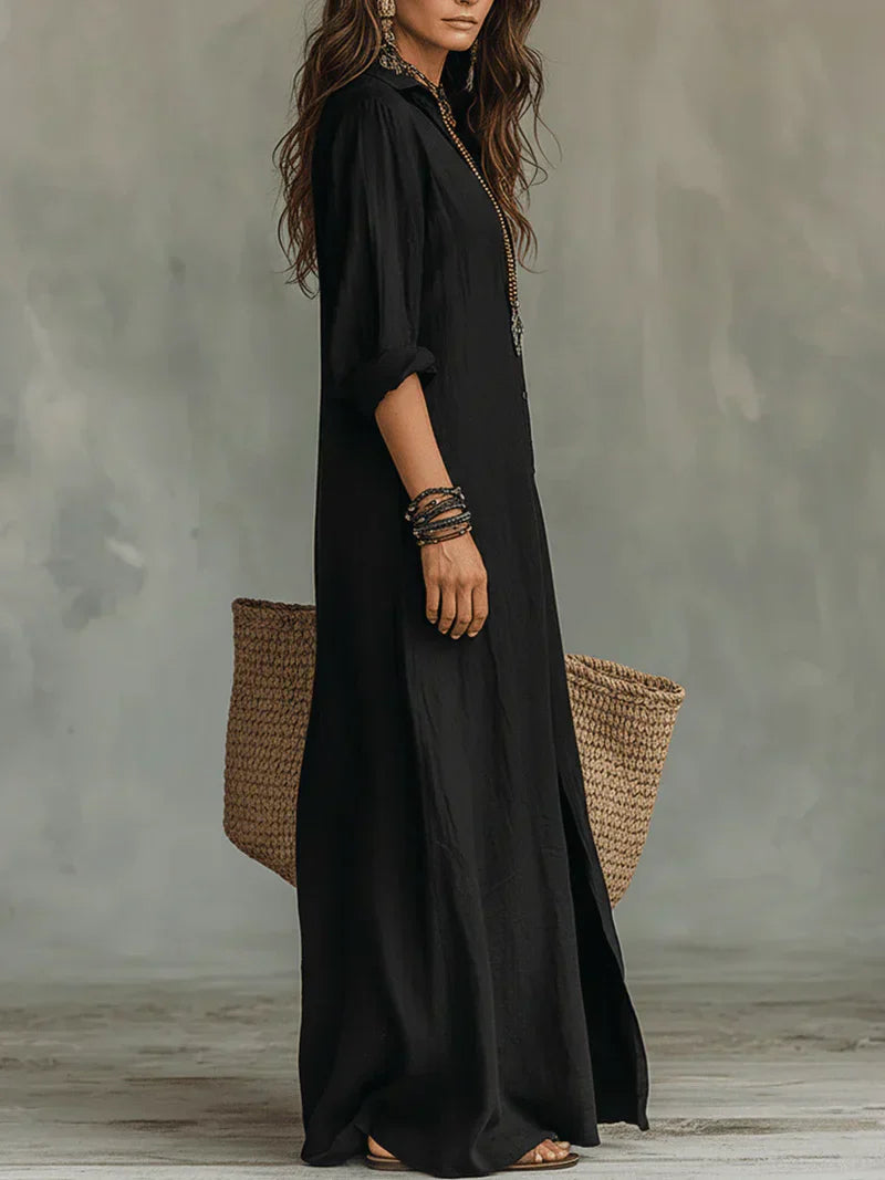 Fabiola | Vestido largo Casual con una silueta favorecedora. Versátil para el día a día.