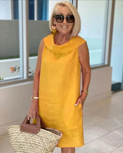 Perla | Vestido tubo sin mangas con cuello redondo