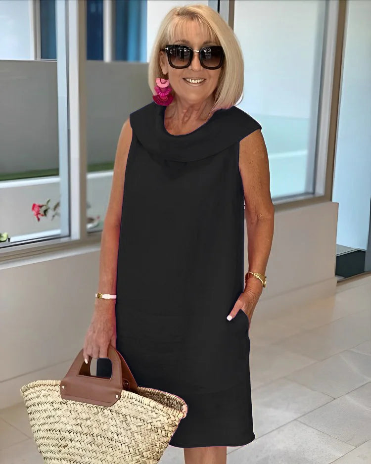 Perla | Vestido tubo sin mangas con cuello redondo