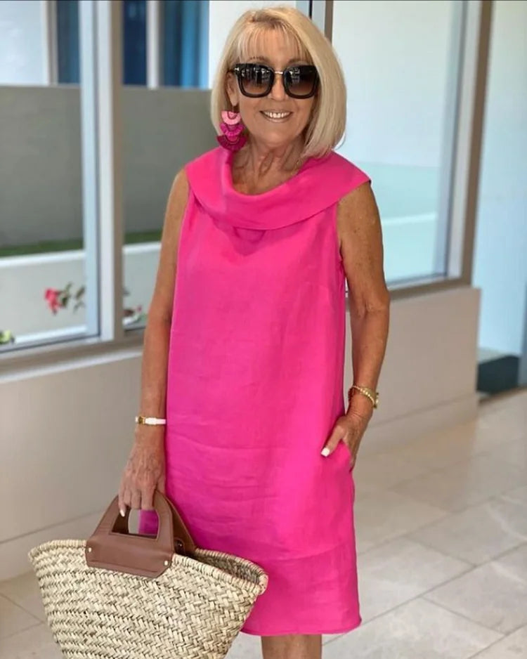 Perla | Vestido tubo sin mangas con cuello redondo