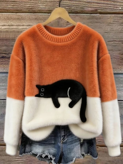 LUNA | Suéter con estampado gatuno