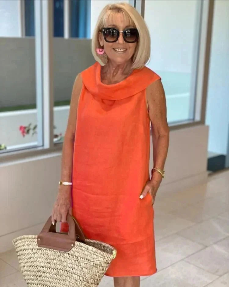Perla | Vestido tubo sin mangas con cuello redondo